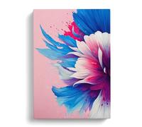 Paint Splattered Flower No.2 Canvas Print | Gallery Wrapped 30mm Frame Wall Art | 30x20 inches | Ready to Hang | Abstract Floral Picture | Living Room Bedroom Lounge Office