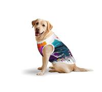 Paint Splatterprint Medium Large Pets Vest Breathable Cozy Home Party Sleeveless Tank Top T-Shirt