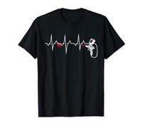 Paint Spray Gun with Heartbeat Pulse Line Auto Body Painter T-Shirt