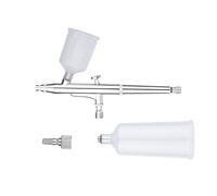 Paint Sprayer, 20cc 40cc Airbrush Spray Gun Gravity Feed Double Action Air Brush Cake Sprayer Tattoo Nail Tool 0.3mm Big Cup Barber Use(Silver Airbrush)