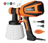 Paint Sprayer, 700W HVLP Electric Spray Gun with Cleaning & Blowing Joints, 1200Ml Container 4 Nozzles and 3 Patterns, Electric Spray Paint 1000 Ml/Min