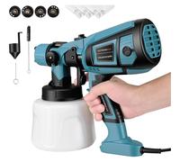 Paint Sprayer, 800W HVLP Paint Spray Gun, 1400ml Electric Paint Spray Gun with 4 Nozzles and 3 Patterns for Furniture, Cabinets, etc.