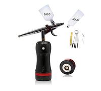 Paint Sprayer, Air Compressor Private Label Customized Mini Airbrush Replace Battery Personal Trigger Oxygen Big Capacity Ink Cup Spray Gun(Part D Black)