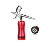 Paint Sprayer, Cordless Airbrush Compressor High Pressure Psi Powerful Oxygen Infusion Apparatus Big Capacity Cup Gun Beauty Salon(Part B Red)