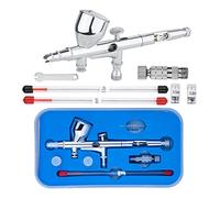 Paint Sprayer, Dual-Action Spray Gun 0.2/0.3/0.5mm 9cc/7cc Gravity Feed Airbrush Kit Set with Quick Coupler for Art Craft Model Body Nail Paint(NCT-180T)