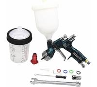 Paint Sprayer with 1.3/1.8mm Nozzle, 600CC Tank, 400CC Mixing Cup and Adapter, Stainless Steel, Gun Style for Car Repair