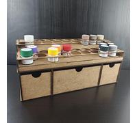 Paint Stand for 36x glass jars of paint and deep drawers storage for Tamiya acylic. Paint rack by Wargame-Model-Mods