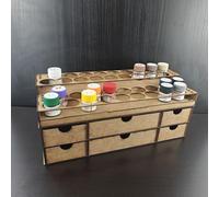 Paint Stand for 36x glass jars of paint and drawers for Tamiya acrylic. Paint rack storage by Wargame-Model-Mods