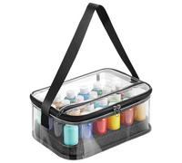 Paint Storage, Art Supply Bag, Transparent Bottle Holder, Portable Organizer Case, 10.6 x 7.5 x 4.7 Inches, Sturdy Travel Box Design, for 24 Bottles Oil Ink Airbrush Craft Model