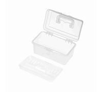 Paint Storage Box, Paint Storage Containers with Removable Tray Design Bead Storage Box for Outdoors Watercolor Painting, Oil Painting, and Sketch (White)