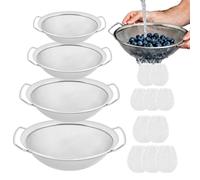 Paint Strainers - 4 Size Stainless Steel Mesh Funnel, Double Layer Fine Filter, Multi-Purpose Filtration Tools | For Home Garage Workshop Artists Craft Enthusiasts Ink Resin Honey