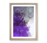 Paint Strokes In Abstract Modern Framed Print | A3 Oak Framed Wall Art | Ready to Hang | Abstract Fantasy Picture | Living Room Bedroom Lounge Office