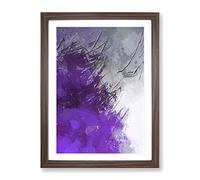 Paint Strokes In Abstract Modern Framed Print | A4 Walnut Framed Wall Art | Ready to Hang | Abstract Fantasy Picture | Living Room Bedroom Lounge Office