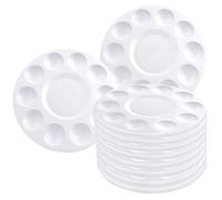 Paint Tray Palette, 24PCS Round Plastic Painting Palette with 10 Wells, Washable Paint Plate for Acrylic Oil Watercolor Craft Supplies DIY Art Painting