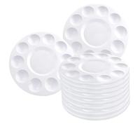 Paint Tray Palette, 24PCS Round Plastic Painting Palette with 10 Wells, Washable Paint Plate Ideal for Acrylic Oil Watercolor Craft Supplies DIY Art Painting