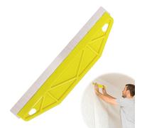 Paint Trim Guard Paint Wallpaper Scraper, 12 inch Multi-Purpose Stainless Steel Paint Shield Straight Edge Painters Tool for Cutting in, Paint Guide Measurement, Precision Smearing Repairing (Yellow)