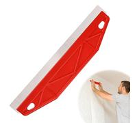 Paint Trim Guard Paint Wallpaper Scraper, 12 inch Multi-Purpose Straight Edge Painters Tool Stainless Steel Paint Shield for Cutting in Paint Guide Measurement Precision Decorating Repairing (Red)