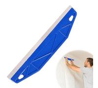 Paint Trim Guard Paint Wallpaper Scraper, 12 inch Multi-Purpose Straight Edge Painters Tool Stainless Steel Paint Shield for Cutting in Paint Guide Measurement Precision Decorating Repairing (Blue)