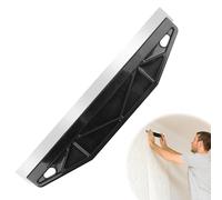 Paint Trim Guard Paint Wallpaper Scraper, 12 inch Multi-Purpose Straight Edge Painters Tool Stainless Steel Paint Shield for Cutting in Paint Guide Measurement Precision Decorating Repairing (Black)
