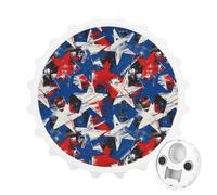 Paint U.S.A. Red White Blue Star 2 in 1 Magnetic Beer Bottle Opener Fridge Magnets Easy Storage Gift for Men Women White-Style