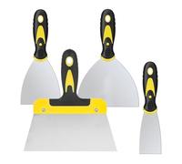 Paint Wallpaper Scraper Set, Putty Knife, 2'', 4'', 6'', 8'' Stainless Steel Paint Scraper Set with Soft Handle, Wall Scraper and Stripping Knife Set, Plastering Tools for Drywall(4 Pack)