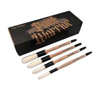 Paint Warrior 4PK BADGER Black and White Box Set ROUND SASH - Contains 10mm,14mm,16mm,18mm Paint Brushes