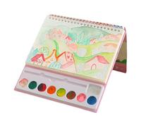 Paint with Coloring Book for - 24 Pages Watercolor 8 Colors Paint, Brush Included | Art Set Travel Bookmarks, Gift Painting No Mess Boys, Girls, Toddlers,