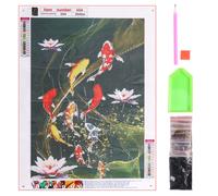 Paint with Diamond Embroidery Full Round Picture of Rhinestone Home Decor ,Lucky Fish