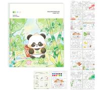 Paint with Water Coloring Books for Toddlers, Panda-Themed Reusable Watercolor Activity Book for Kids Ages 2-4 3-5, Mess-Free Arts and Crafts Travel Toy, Educational Drawing Gift for Boys and Girls