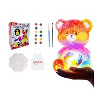 Paint Your Own Animals Figurine Night Light Kit,Creative Bear Model Night Light Painting Crafts Set | Paint Your Own Figurine Lamp Craft Kit for Home, Bedroom, Kid Room, Dorm, Shelf