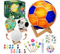 Paint Your Own Football Painting Lamp Kit, World Cup 3D Night Light Painting Lamp Art Set with Football Stickers, Wooden Stand Birthday Valentine's Day Gifts for 5 6 7 8 9 10 Year Old Girls Boys
