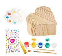 Paint Your Own Jewelry Box, Decorate Your Own Jewellery Box For Girls, Wood Heart Shaped Storage Box Creative Arts & Crafts Experience For Kids Girls Birthday Holidays Presents For Aged 6 To 12yrs Old