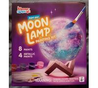 Klever Kits Paint Your Own Moon Lamp Kit,3D Space Moon Night Light,DIY Lamp Night Light Arts & Crafts Kit for Kids, Birthday Gifts for Girls Boys Ages 6 7 8 9 10 11 12 Presents