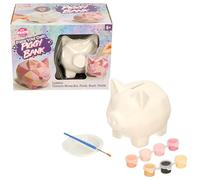 Paint Your Own Piggy Bank Craft Kit, Ceramic Money Box with Paints, Brush and Palette, Ages 6+