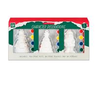 Paint Your Own Plaster Character Decorations Christmas Craft Kit 3 Pack