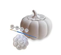 Paint Your Own Pumpkin Pottery Kit, 4 Colours with Brush, Halloween Pottery,Spooky Season Activity,Pumpkin Trinket Box,Ready to Paint Pumpkin, Halloween Things,Plaster of Paris