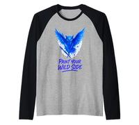 Paint Your Wild Side Owl Brush Splash Raglan Baseball Tee