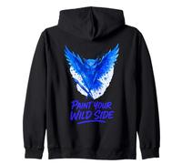 Paint Your Wild Side Owl Brush Splash Zip Hoodie