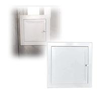 Paintable Aluminum Frame Crawl Space Hatch Door, White Pull Open Attic Access Panel Latch Ceiling, Easy-to-install Decorative Door(10x12in (250x300mm))