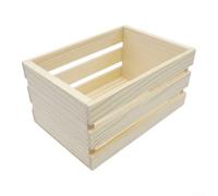 Paintable Pine Wood Basket for Creative Art Projects(L) | Large 20x15x7cm capacity, sturdy construction, holds small toys, food models, craft supplies