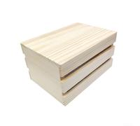 Paintable Pine Wood Basket for Creative Art Projects(M) | Large 20x15x7cm capacity, sturdy construction, holds small toys, food models, craft supplies