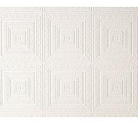 Paintable Wallpaper Big Squares expanded Textured Vinyl White Luxury AS Creation