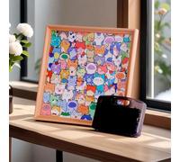Paintable Wooden Cat Puzzle Frame, 3D Colored Cat Shaped DIY Wood Jigsaw Puzzle, Interactive Puzzles Photo Frame for Home Decor Create Your Favorite Photos (Color A 1set) (Color A 1set)