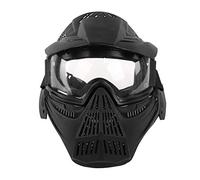 Paintball Goggles Mask for CS Airsoft War game Army Masks with Lens Tactical Breathable Full Face Safety Riding Mask-BK