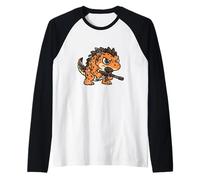 Paintball Lizard Mascot Charge Raglan Baseball Tee