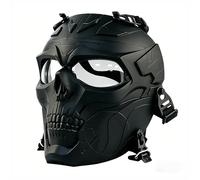 Paintball Tactical Skull Mask Protective Gear Full Face Grey Clear Lens Mask for Hunting Cosplay CS Wargame Halloween