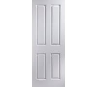Painted 4 Panel Unglazed White Woodgrain Effect Internal Door, (H)1981mm (W)610mm (T)35mm