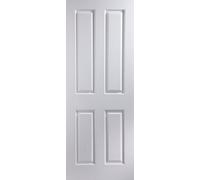 Painted 4 Panel Unglazed White Woodgrain Effect Internal Door, (H)1981mm (W)838mm (T)35mm