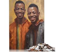 Painted AfroAmerican Bros 1000 Piece Jigsaw Puzzle for Adults Family Game Teens Jigsaw Puzzle (75x50cm)