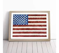 Painted American Flag | Framed Wall Art Print | Modern Home Decor Picture | Ready to Hang Artwork for Living Room, Bedroom, Kitchen or Office | Multiple Sizes
